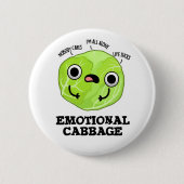 Emotional Cabbage Funny Veggie Pun Ronde Button 5,7 Cm (Voorkant)