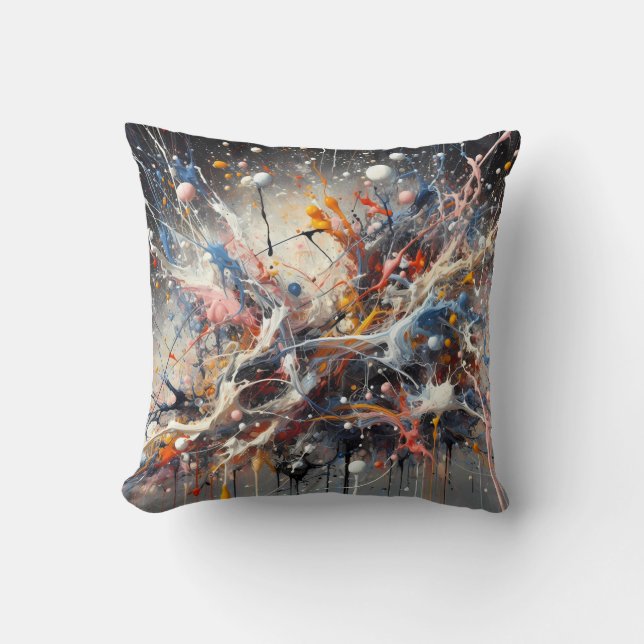 Emotional Color Splash – Abstract expressionistisc Kussen (Voorkant)