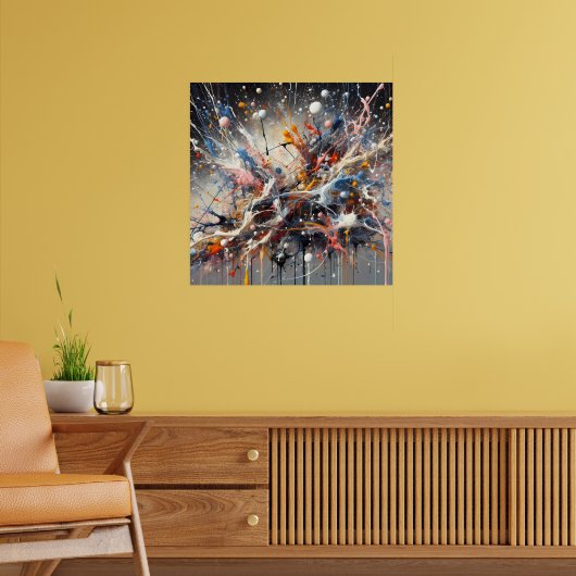 Emotional Color Splash – Abstract expressionistisc Poster (Woonkamer 2)