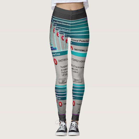 Emotional.exe Werkt Niet Meer Retro Computer E Leggings (Voorkant)