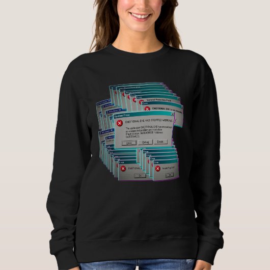 Emotional.exe Werkt Niet Meer Retro Computer E Trui (Voorkant)