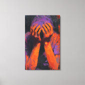 Emotional Expressionist | Orange and Purple Agony Canvas Afdruk (Voorkant)