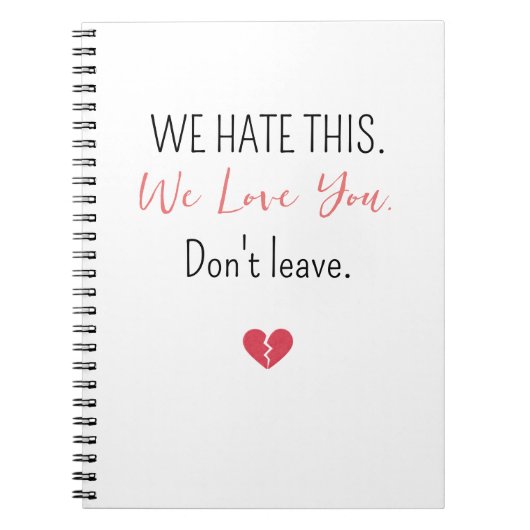 Emotional Farewell Coworker Don’t Leave Notitieboek (Voorkant)