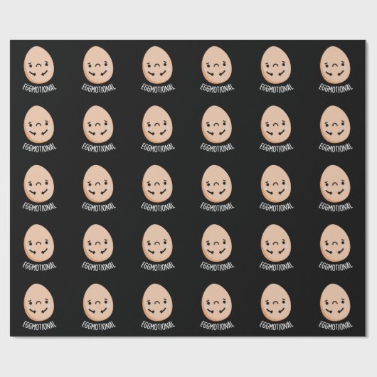 Emotional Funny Emotional Egg Pun Dark BG Cadeaupapier (Vlak)