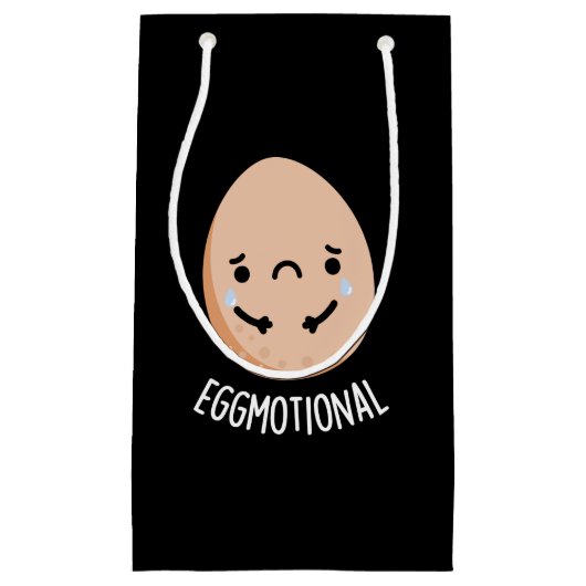 Emotional Funny Emotional Egg Pun Dark BG Klein Cadeauzakje (Voorkant)