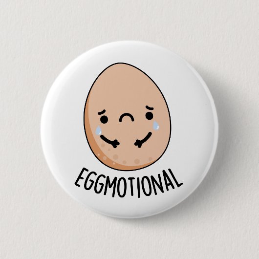 Emotional Funny Emotional Egg Pun Ronde Button 5,7 Cm (Voorkant)