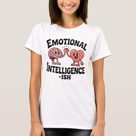 Emotional Intelligence-ish | Funny Brain-Heart T-shirt (Voorkant)