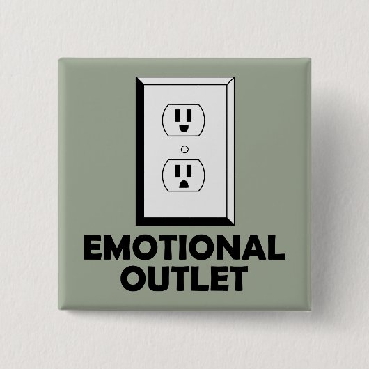 Emotional Outlet Funny Button Badge Pin (Voorkant)