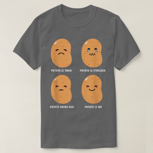 Emotional Potato Cute Potato Potato Spud T-shirt (Design voorkant)