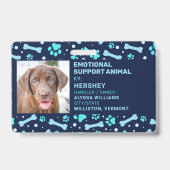 Emotional Support Animal Custom Pet Dog Photo ID Badge (Voorzijde)