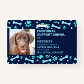 Emotional Support Animal Custom Pet Dog Photo ID Badge (Voorkant)