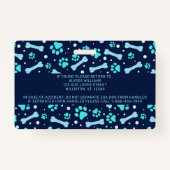 Emotional Support Animal Custom Pet Dog Photo ID Badge (Achterkant)