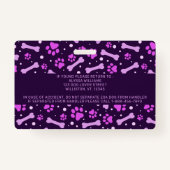 Emotional Support Animal ID Custom Pet Dog Photo Badge (Achterkant)