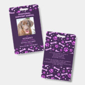Emotional Support Animal ID Service Pet Dog Foto Badge (Voor- en achterkant)