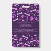 Emotional Support Animal ID Service Pet Dog Foto Badge (Achterkant)