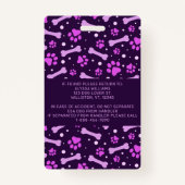 Emotional Support Animal ID Service Pet Dog Foto Badge (Achterkant)