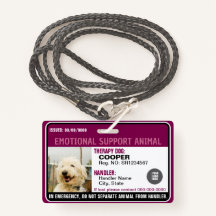 Emotional Support Animal ID Therapy Photo Custom