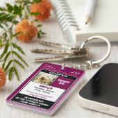 Emotional Support Animal ID Therapy Photo Custom Sleutelhanger (Voorkant Rechts)