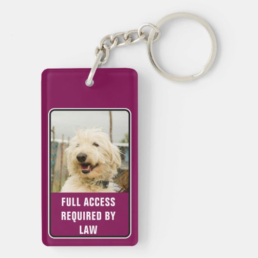 Emotional Support Animal ID Therapy Photo Custom Sleutelhanger (achterkant)