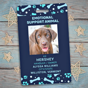 Emotional Support Animal Service Pet Dog Foto ID Badge