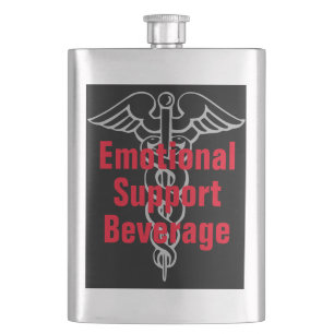 Emotional Support Beverage Funny Liquor Flask Flacon