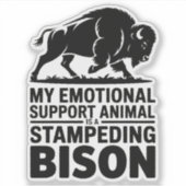 Emotional Support Bison Funny Mental Health Design Sticker (Voorkant)