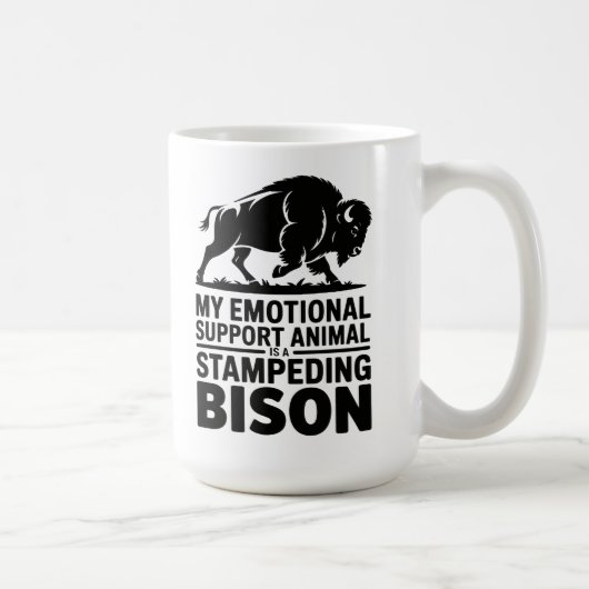 Emotional Support Bison Neurodivergent Humor Koffiemok (Rechts)