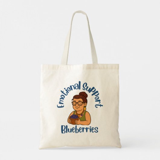 Emotional Support Blueberries Tote Bag (Achterkant)