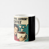 Emotional Support Coffee – Pop Art Comfort Koffiemok (Voorkant rechts)