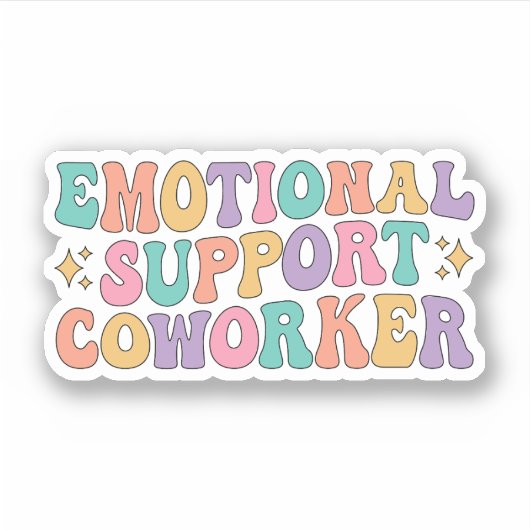 Emotional Support Cowerker, Funny Coworkers Friend Sticker (Voorkant)