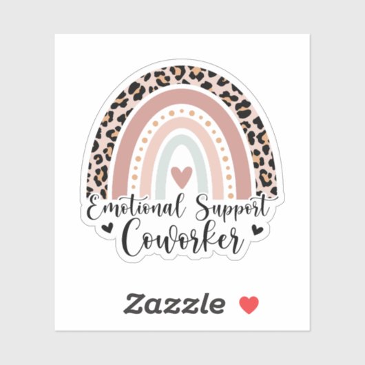 Emotional Support Cowerker, Funny Coworkers Friend Sticker (Vel)