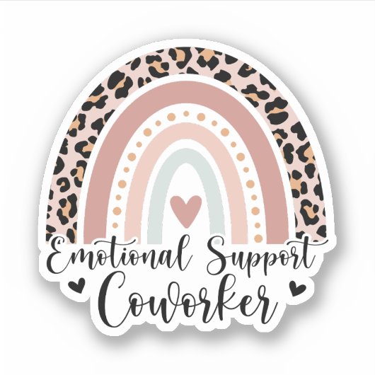 Emotional Support Cowerker, Funny Coworkers Friend Sticker (Voorkant)