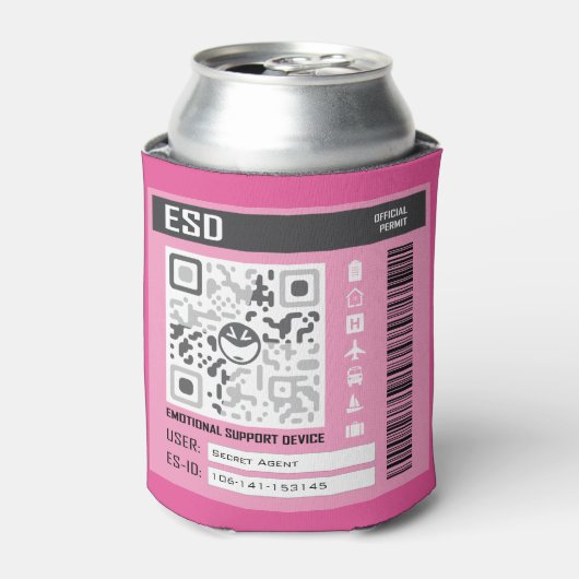 Emotional Support Device Pink Blikjeskoeler (Blikje Voorkant)