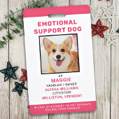 Emotional Support Dog ID Personated Pet Photo Badge