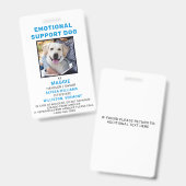 Emotional Support Dog Photo ID Badge (Voor- en achterkant)