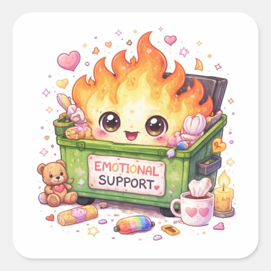 Emotional Support Fire Sticker (Voorkant)