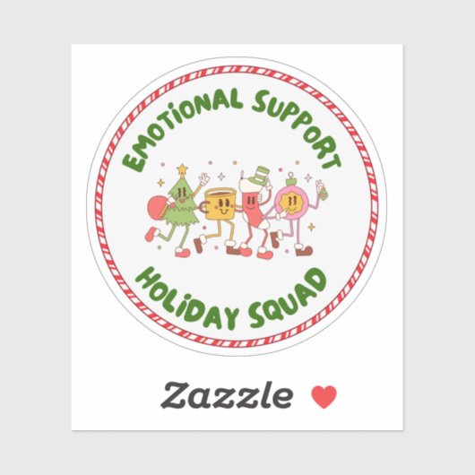 Emotional Support Holiday Squad Sticker (Vel)