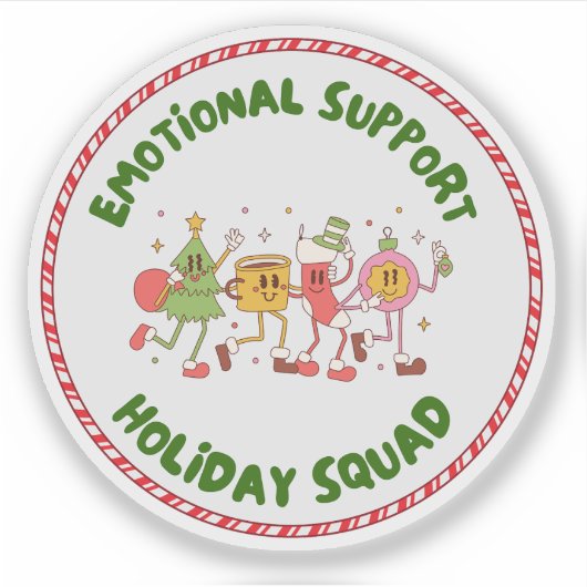 Emotional Support Holiday Squad Sticker (Voorkant)