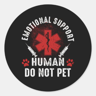 Emotional Support Human Do not Pet Service Dog Lov Ronde Sticker