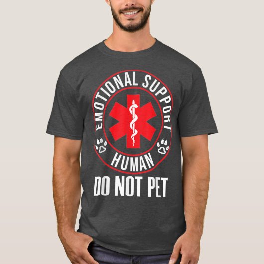 Emotional Support Human Do Not Pet Service Dog Lov T-shirt (Voorkant)