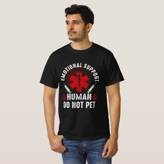 Emotional Support Human Do not Pet Service Dog Lov T-shirt (Voorkant volledig)