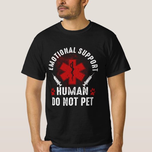 Emotional Support Human Do not Pet Service Dog Lov T-shirt (Voorkant)