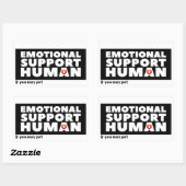 Emotional Support Human hart & pow print Rechthoekige Sticker (Vel)