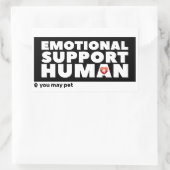 Emotional Support Human hart & pow print Rechthoekige Sticker (Tas)