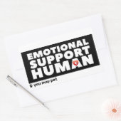 Emotional Support Human hart & pow print Rechthoekige Sticker (Envelop)