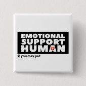Emotional Support Human hart & pow print Vierkante Button 5,1 Cm (Voorkant)