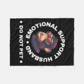 Emotional Support Husband Do Not Pet Monkey Funny Fleece Deken (Voorkant (Horizontaal))