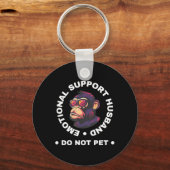 Emotional Support Husband Do Not Pet Monkey Funny Sleutelhanger (Voorkant)