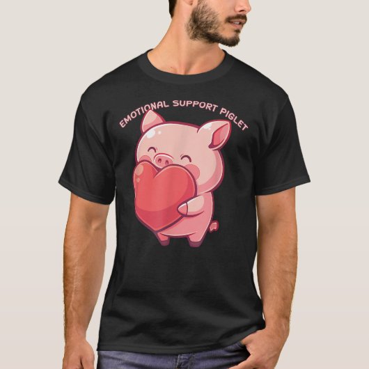 Emotional Support Piglet Cute Kawaii Pig Japanese T-shirt (Voorkant)