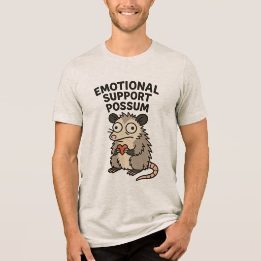 Emotional Support Possum Tri-Blend Shirt (Voorkant)